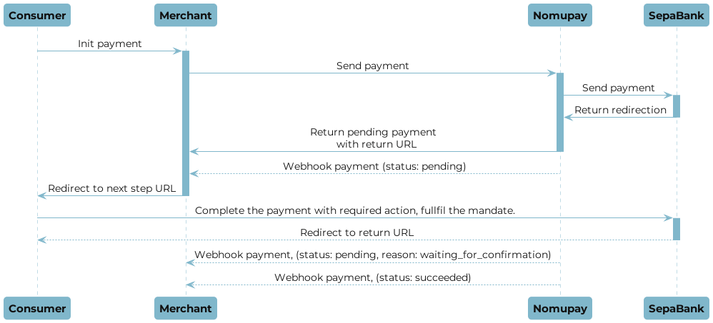 Sepa async payment flow